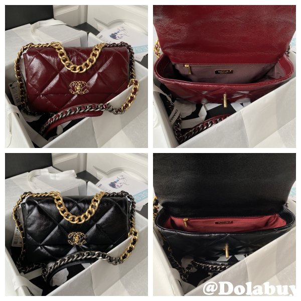 CC 7 Star 19 Large Flap AS1161 Black/Red Replicas 30CM Bag