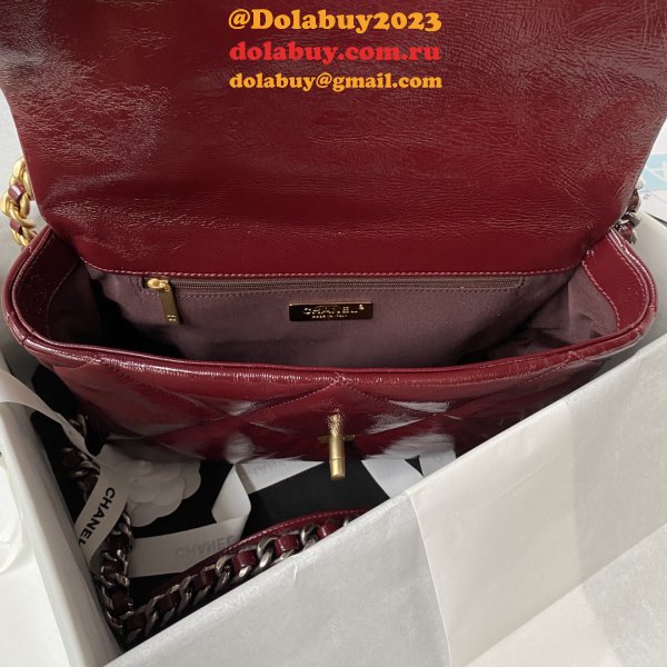 CC 7 Star 19 Large Flap AS1161 Black/Red Replicas 30CM Bag