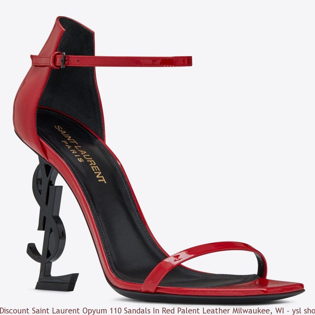 Discount Saint Laurent Opyum 110 Sandals In Red Palent Leather ...