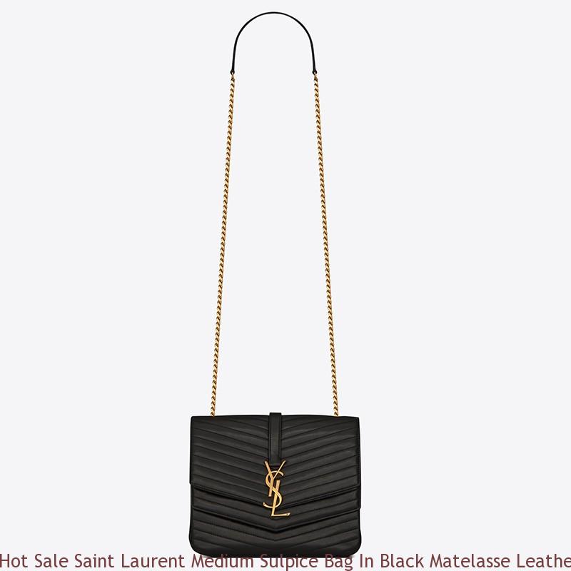 Hot Sale Saint Laurent Medium Sulpice Bag In Black Matelasse Leather